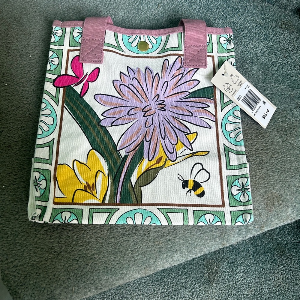 RADLEY LONDON Floral Canvas Tote - Pink and Green